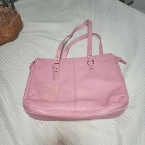 BUXTON EUC PINK XL MADISON LEATHER BUSINESS TOTE BAG